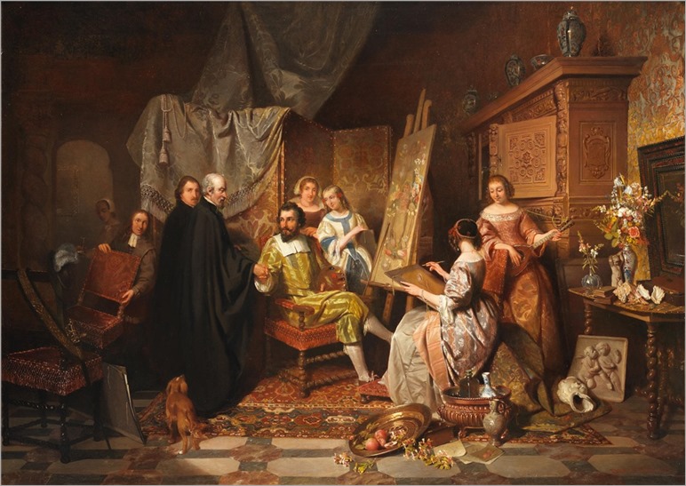David Emile Joseph de Noter (1825-1892) The artist's studio. 1845