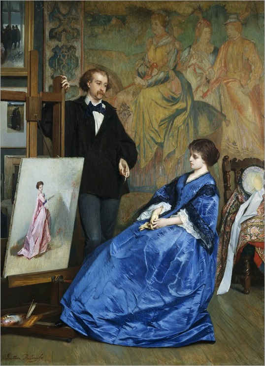 In the Artist's Studio by Gustave Leonhard de Jonghe